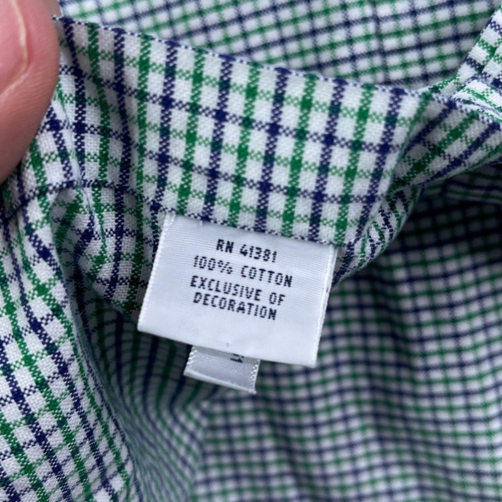 Ralph Lauren Shirt Mens XL Green Blue Micro Check Classic Fit Button Down Oxford - Picture 6 of 12